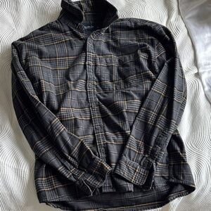 Abercrombie & Fitch Yellow and Gray Flannel Shirt
